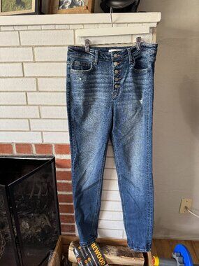 Fllying Monkey High-Waisted Button Fly Jeans - Size 30